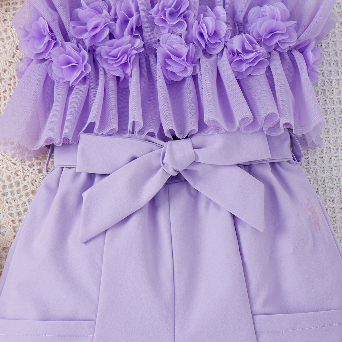 Lavendor Flowered Top with Shorts